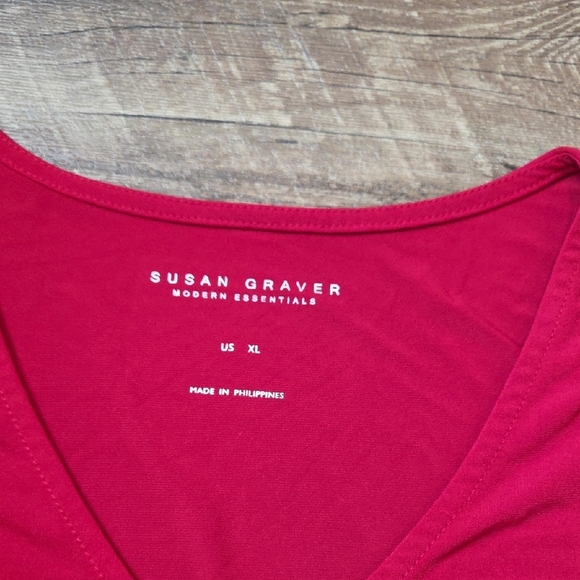 Susan Graver Pink Long Sleeve Blouse Relaxed Fit - Picture 5 of 9